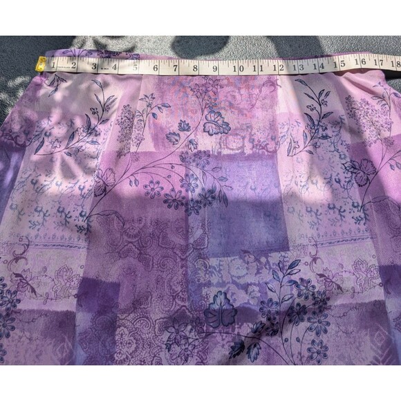 Worthington Woman Maxi Skirt Floral Leaf Side Slits Bohemian Size 16W - Picture 3 of 12